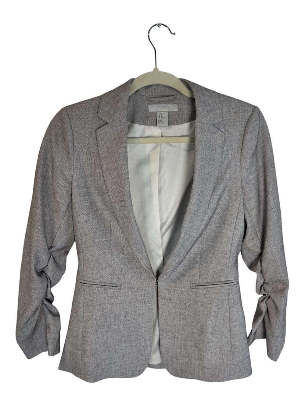 H&M Light Gray Women's Tailored Blazer Jacket Size 4